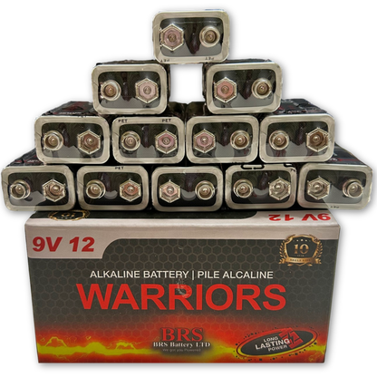 9V Alkaline Batteries — 12‑Pack