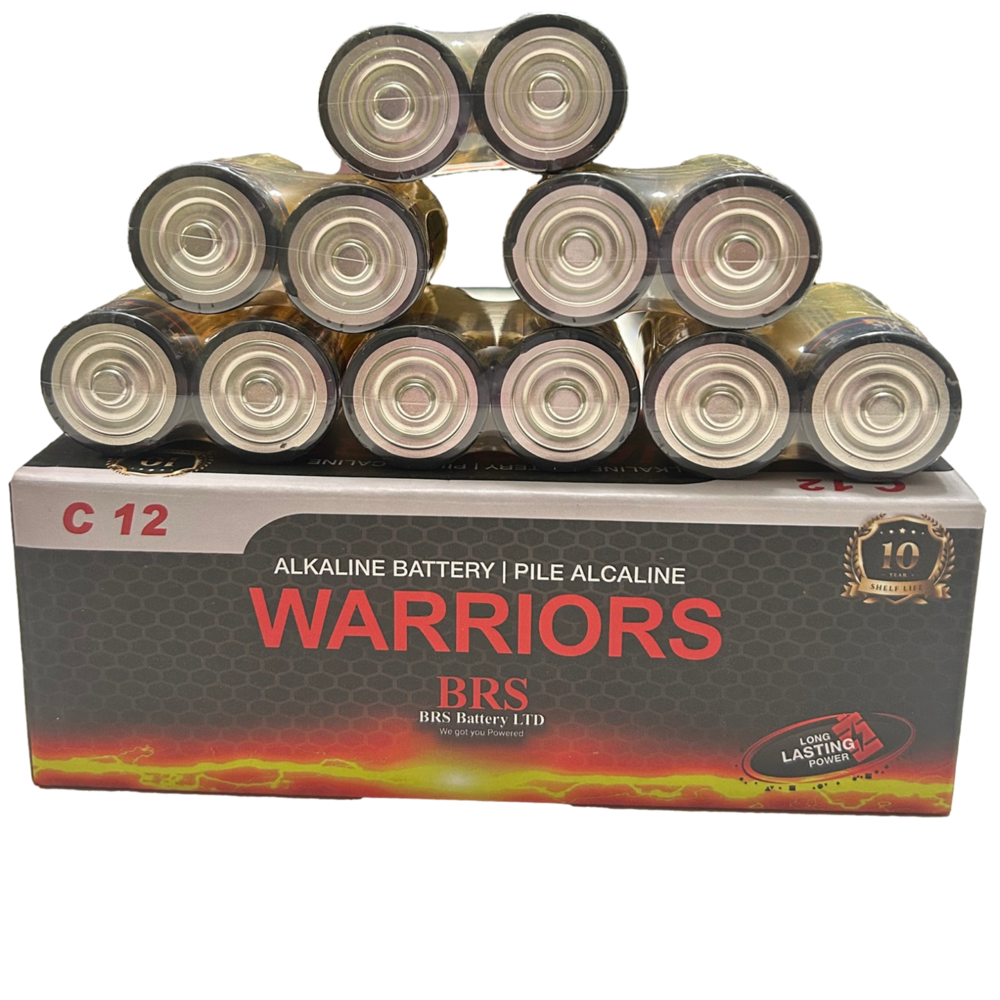 C Alkaline Batteries — 12‑Pack