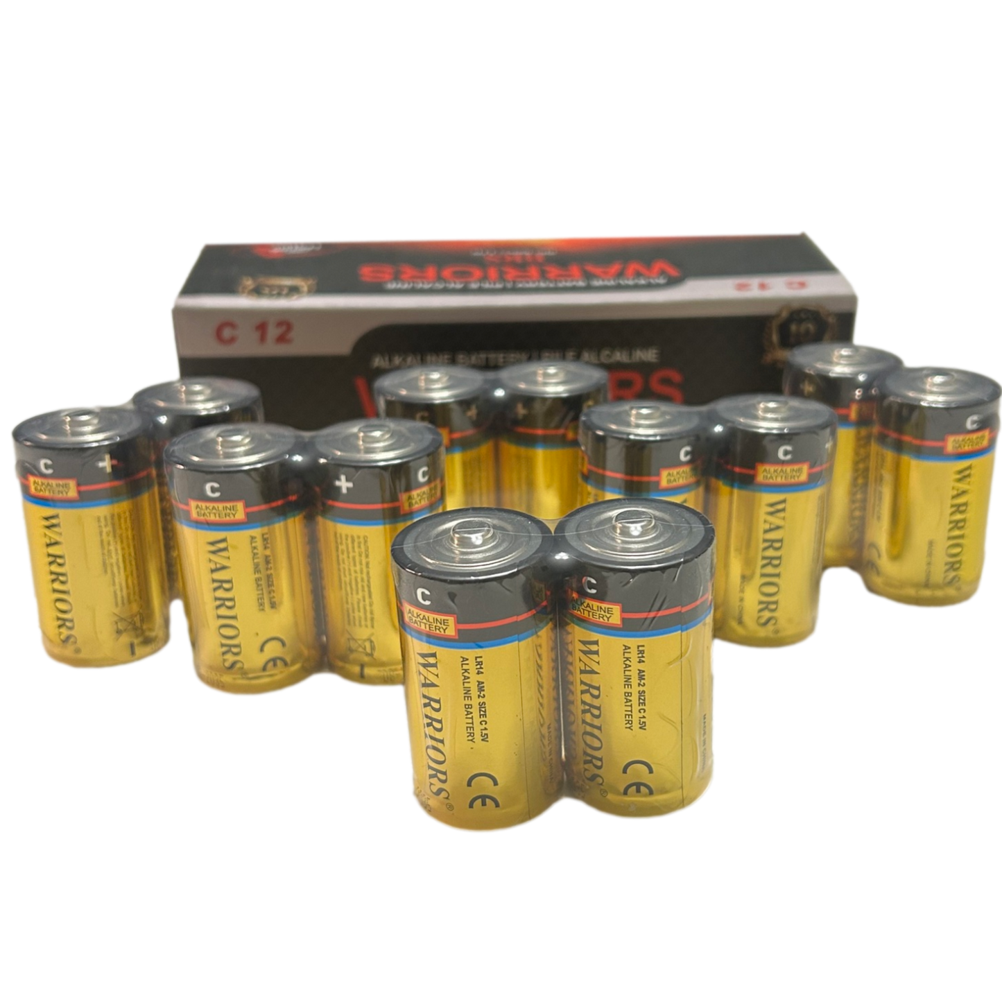 C Alkaline Batteries — 12‑Pack