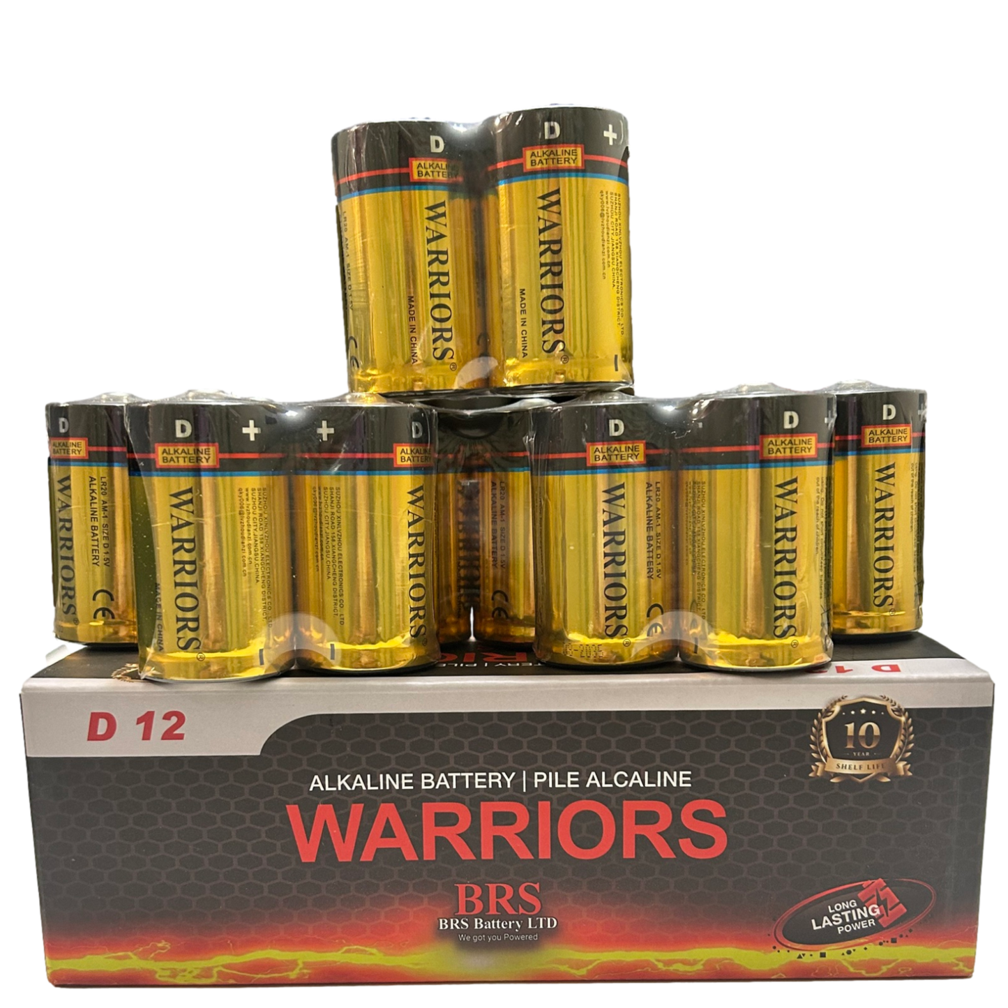 D Alkaline Batteries — 12‑Pack