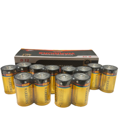 D Alkaline Batteries — 12‑Pack