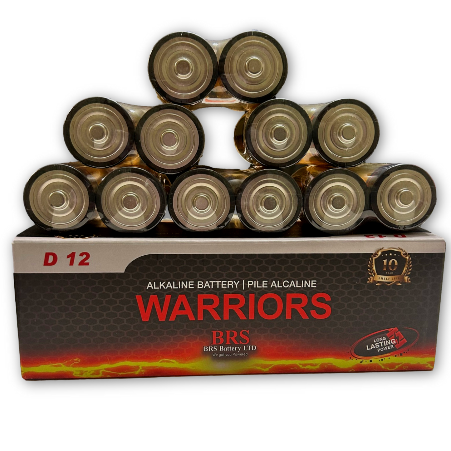 D Alkaline Batteries — 12‑Pack