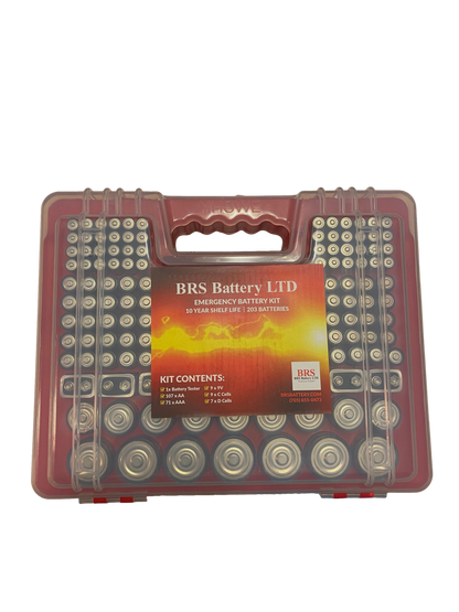 Emergency Battery Kit: 203 Alkaline Batteries + Tester