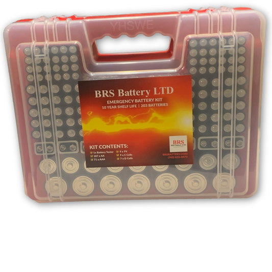 Emergency Battery Kit: 203 Alkaline Batteries + Tester