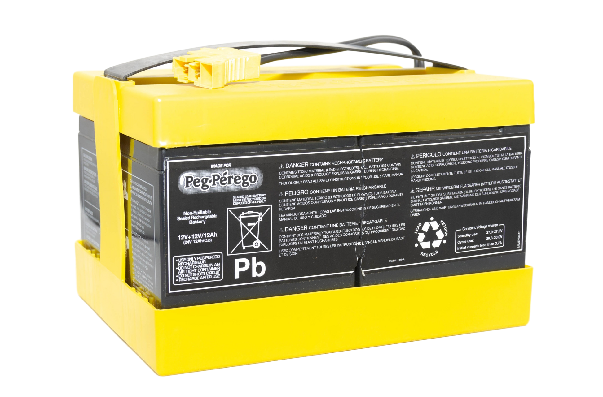 Peg Perego 24V 12AH Yellow Battery IAKB0020 - BRS Super Battery