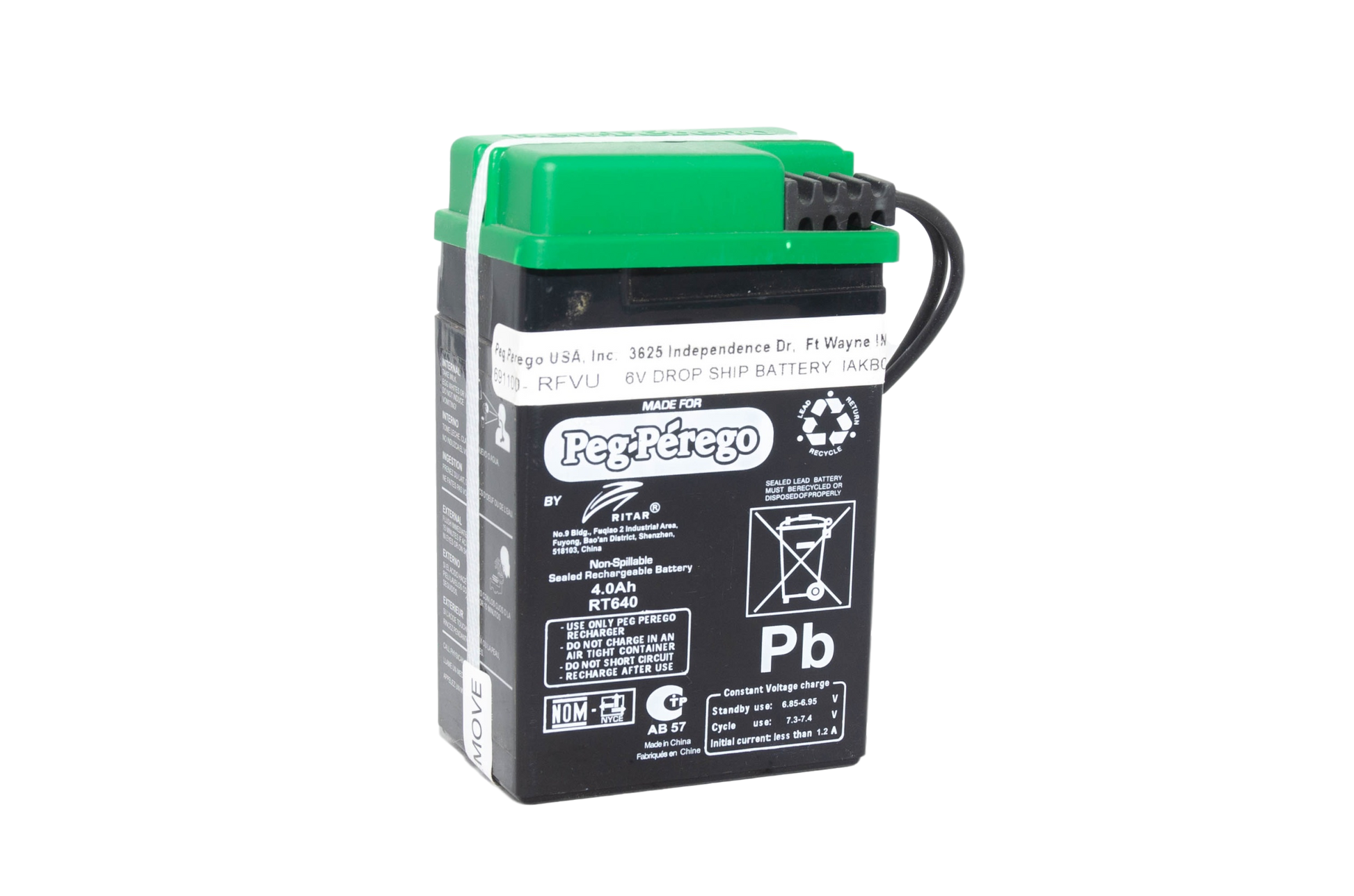 Peg Perego 6V 4AH Green Battery IAKB0509 - BRS Super Battery