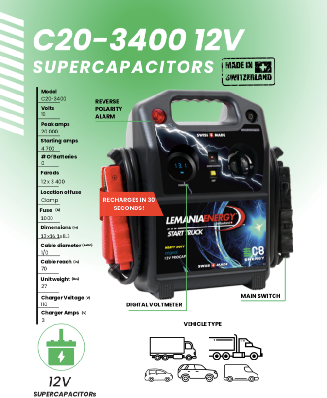 C8 Super Capacitor Booster Pack C20-3400 12v