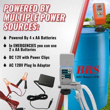 45 Gallon Drum Barrel Pump - Pumpmatic Super Drum Pump - BRS Super Battery
