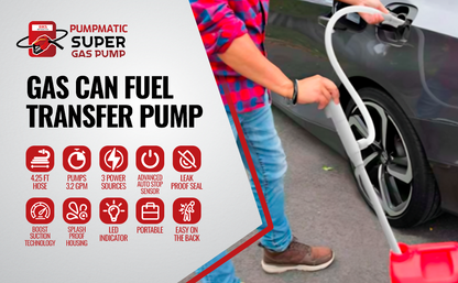 PumpMatic Stick Pump w/ Auto-Stop Sensor & 4.25 Ft Hose - BRS Super Battery