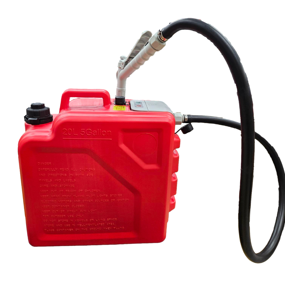 *NEW* PumpMatic Portable Fuel Station - Heavy Duty Rubber Hose, LED Display, Multi-Power Options for Cars, Boats & Equipment - BRS Super Battery