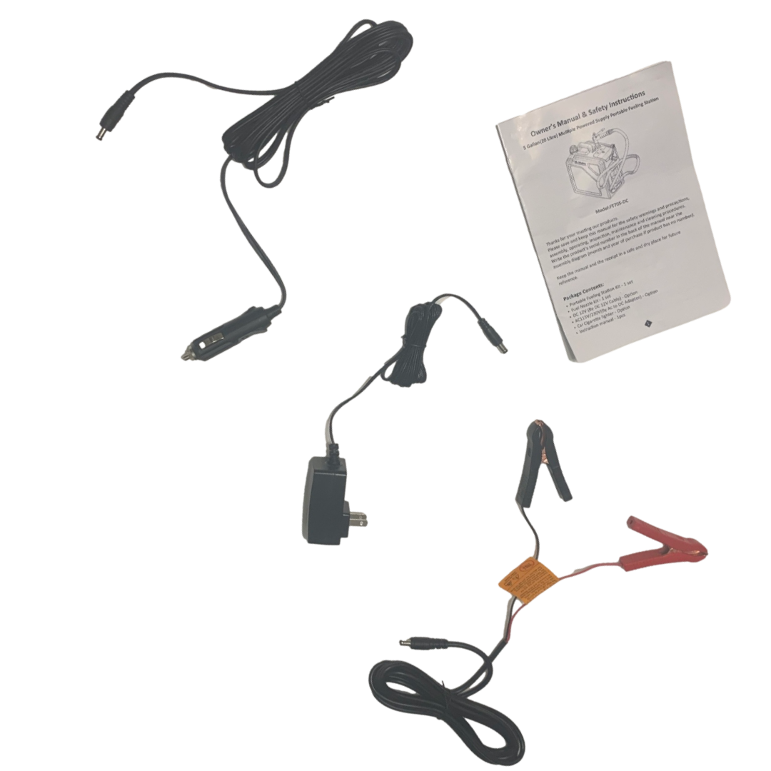 *NEW* PumpMatic Portable Fuel Station - Heavy Duty Rubber Hose, LED Display, Multi-Power Options for Cars, Boats & Equipment - BRS Super Battery