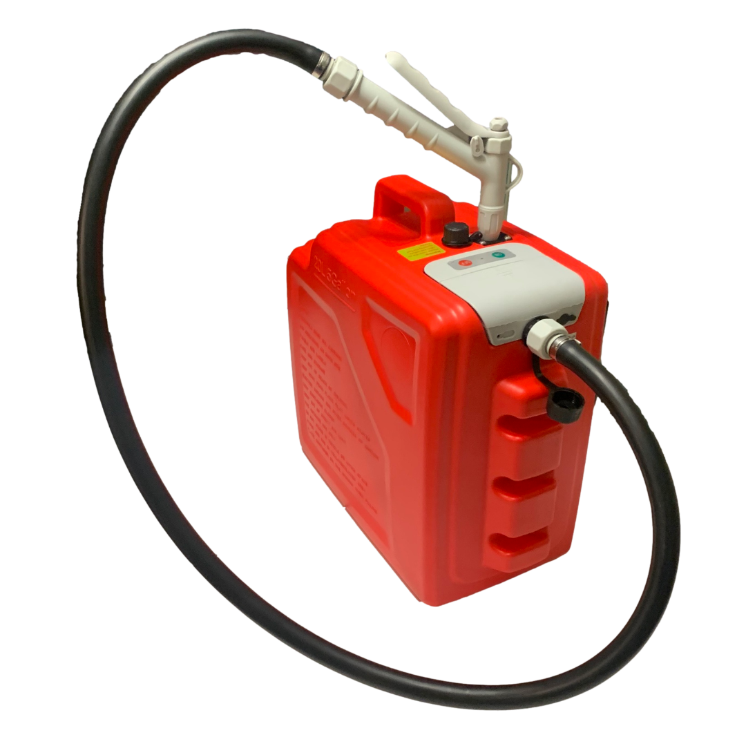 *NEW* PumpMatic Portable Fuel Station - Heavy Duty Rubber Hose, LED Display, Multi-Power Options for Cars, Boats & Equipment - BRS Super Battery