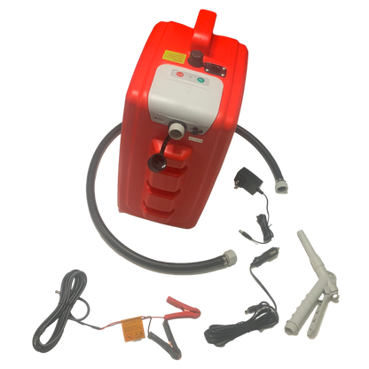 *NEW* PumpMatic Portable Fuel Station - Heavy Duty Rubber Hose, LED Display, Multi-Power Options for Cars, Boats & Equipment - BRS Super Battery