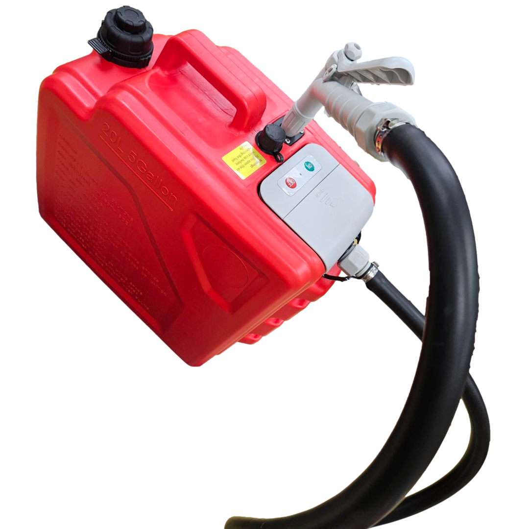 *NEW* PumpMatic Portable Fuel Station - Heavy Duty Rubber Hose, LED Display, Multi-Power Options for Cars, Boats & Equipment - BRS Super Battery