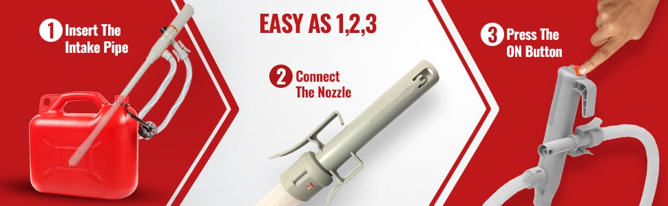 PumpMatic Stick Pump w/ Auto-Stop Sensor & 4.25 Ft Hose - BRS Super Battery