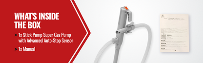 PumpMatic Stick Pump w/ Auto-Stop Sensor & 4.25 Ft Hose - BRS Super Battery