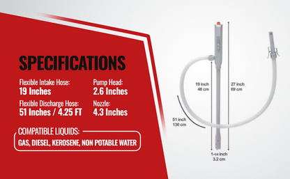 PumpMatic Stick Pump w/ Auto-Stop Sensor & 4.25 Ft Hose - BRS Super Battery