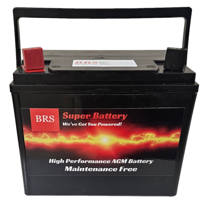 U1 Battery 300 CCA - AGM Super Charged - 1 Year Warranty - Dealer - BRS Super Battery