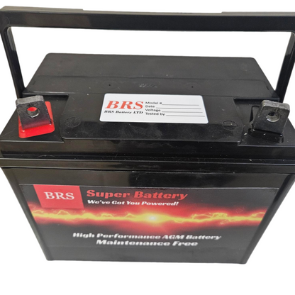 U1 Battery 300 CCA - AGM Super Charged - 1 Year Warranty - Dealer - BRS Super Battery